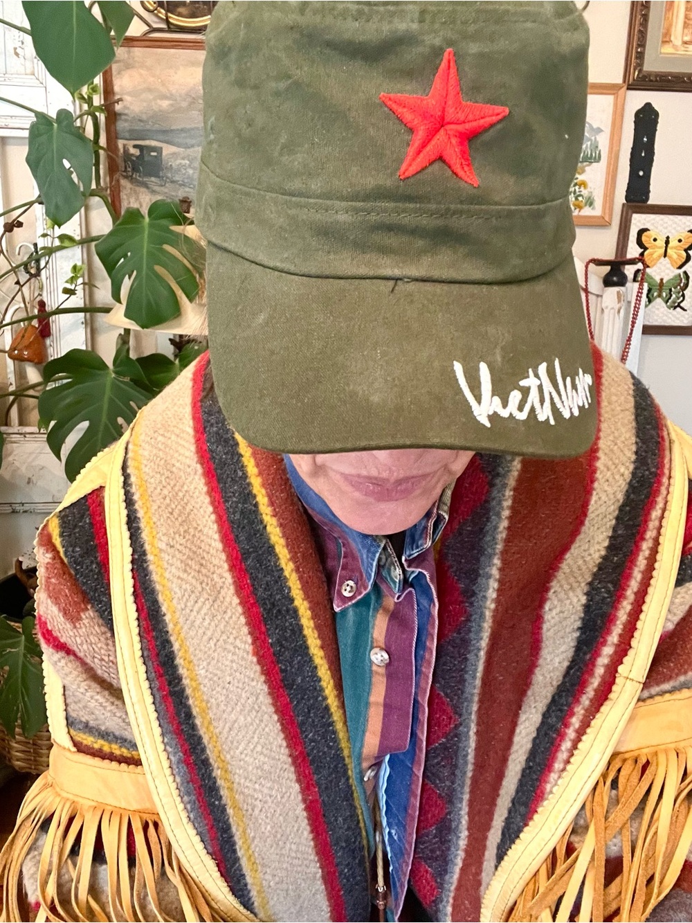 Military Style Olive Green Cadet Fatigue Hat Cap With Embroidery - Picture 4 of 8